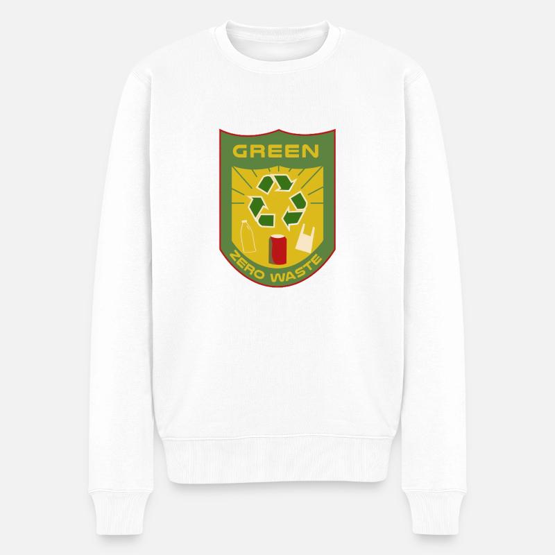 Green zero waste - Männer Premium Bio Pullover - Weiß