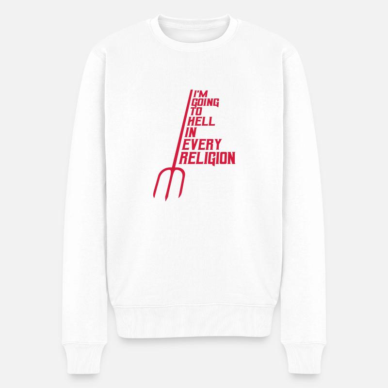 im going to hell - Männer Premium Bio Pullover - Weiß