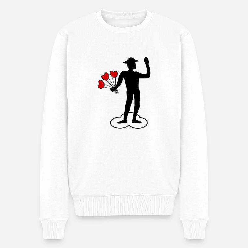 Give love - Männer Premium Bio Pullover - Weiß