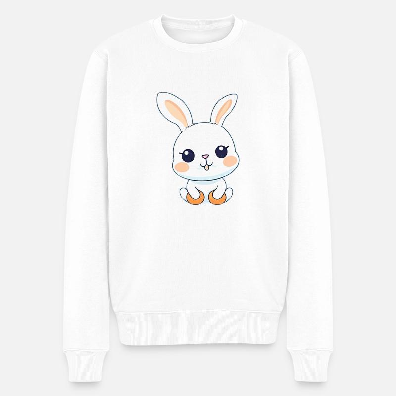 Süßer kleiner Hase - Männer Premium Bio Pullover - Weiß