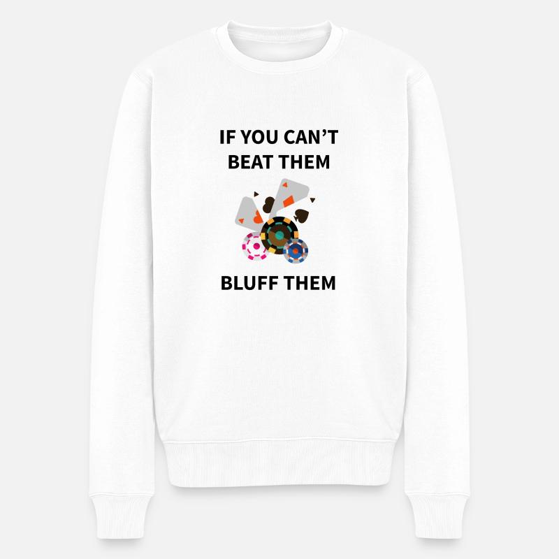 boardgame chess backgammon game night - Männer Premium Bio Pullover - Weiß