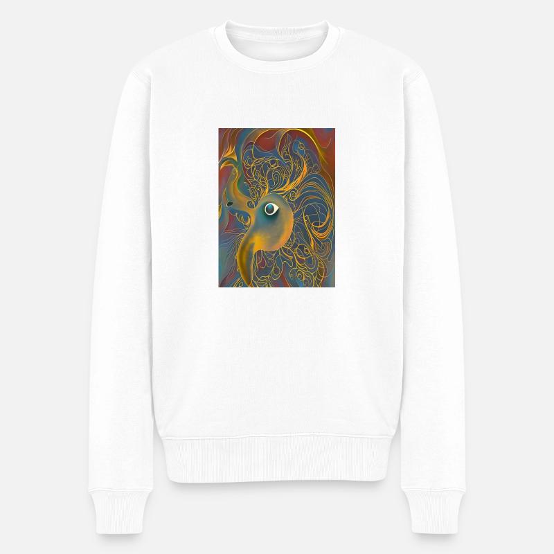 Mondschattenfeder - Männer Premium Bio Pullover - Weiß