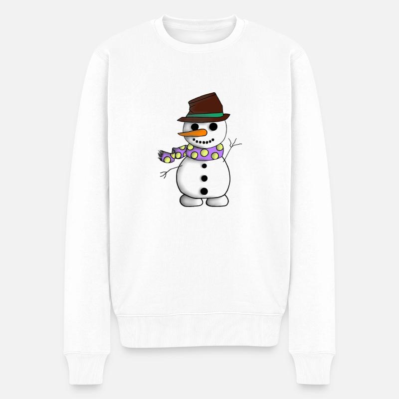 Frosty Style perfekt zur Weihnachtszeit - Männer Premium Bio Pullover - Weiß
