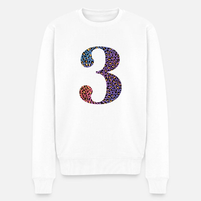 3e anniversaire léopard - Pull Premium bio Homme - blanc