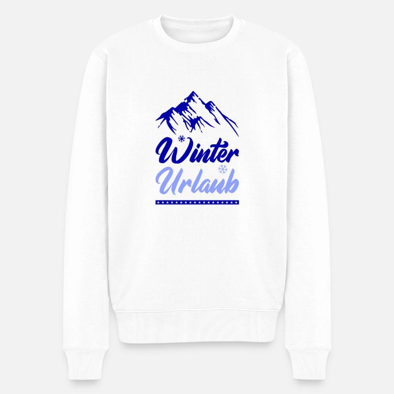 winter urlaub - Männer Premium Bio Pullover - Weiß