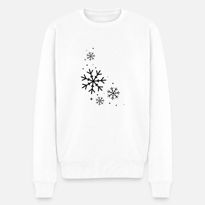 schnee weihnachten - Männer Premium Bio Pullover - Weiß