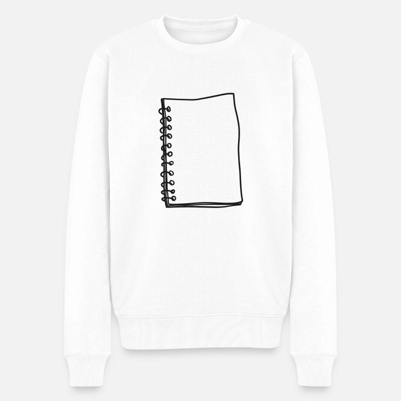 Notizbuch Banner Zeichnung - Männer Premium Bio Pullover - Weiß