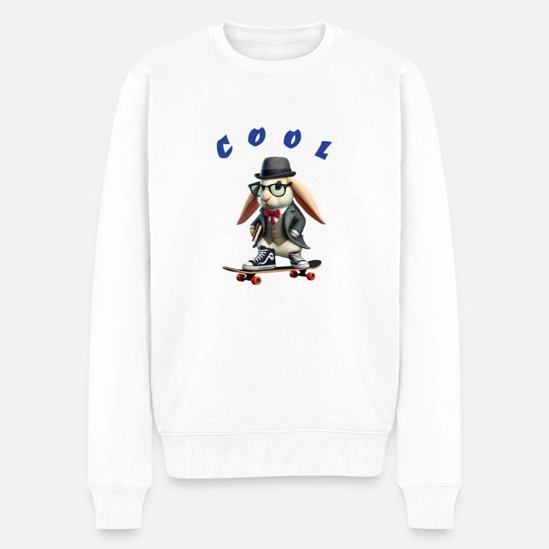 Lapin cool - Pull Premium bio Homme - blanc