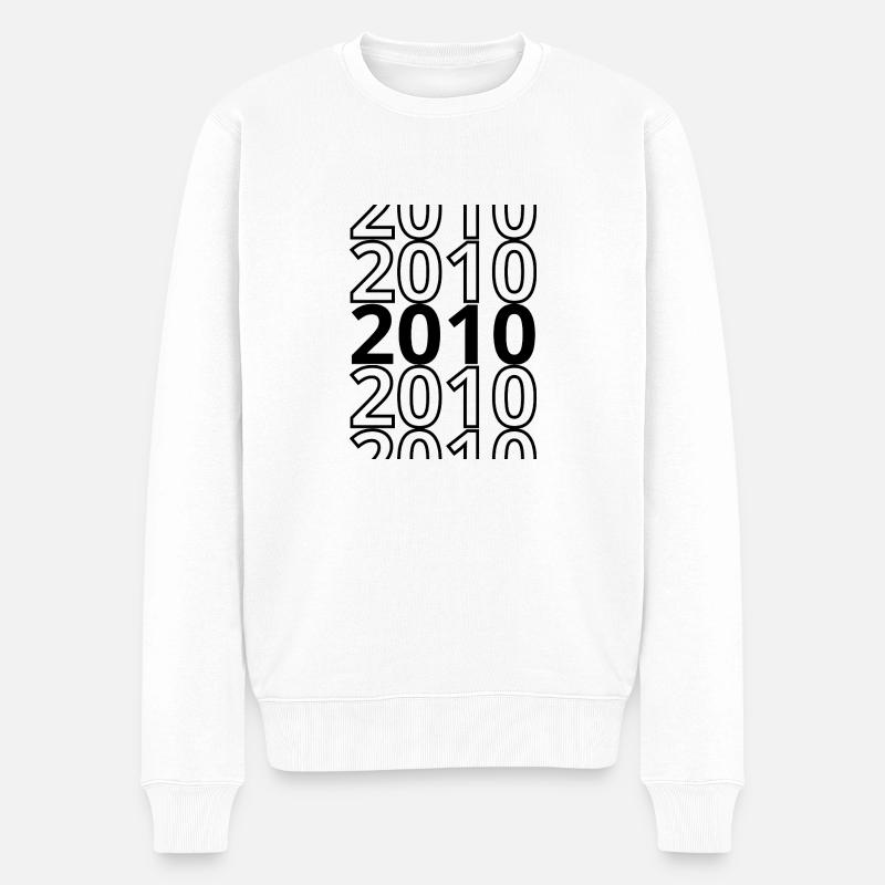 2010 2010 2010 - Männer Premium Bio Pullover - Weiß
