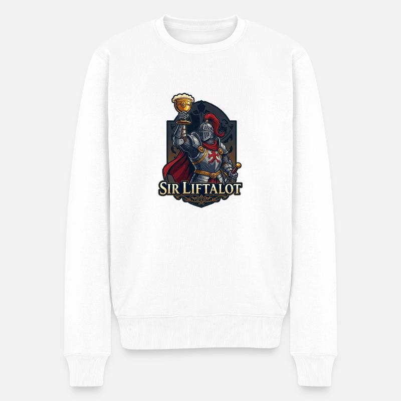 Sir Liftalot Drinking - Männer Premium Bio Pullover - Weiß