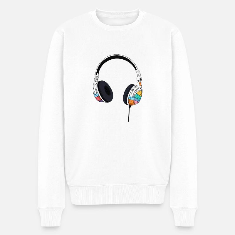 Kophörer Headset Comic Style - Männer Premium Bio Pullover - Weiß