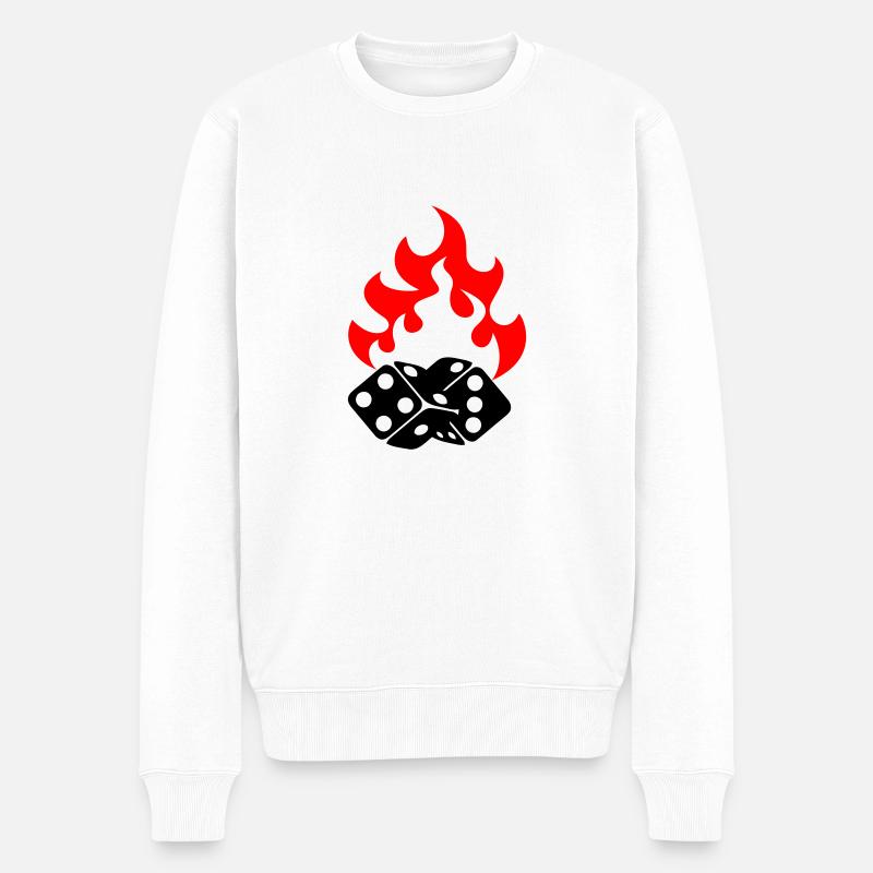 flaming_cubes - Pull Premium bio Homme - blanc