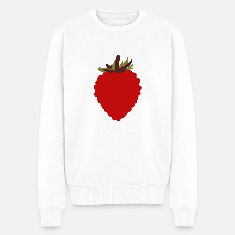 Wild Strawberry - Männer Premium Bio Pullover - Weiß