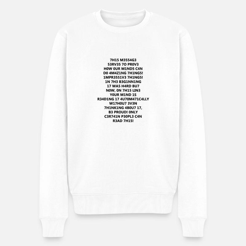 1337 Leetspeak Text - Männer Premium Bio Pullover - Weiß