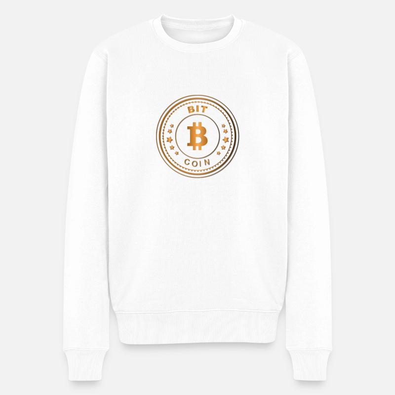 Bitcoin Digital Currency Make Money Shirt - Männer Premium Bio Pullover - Weiß
