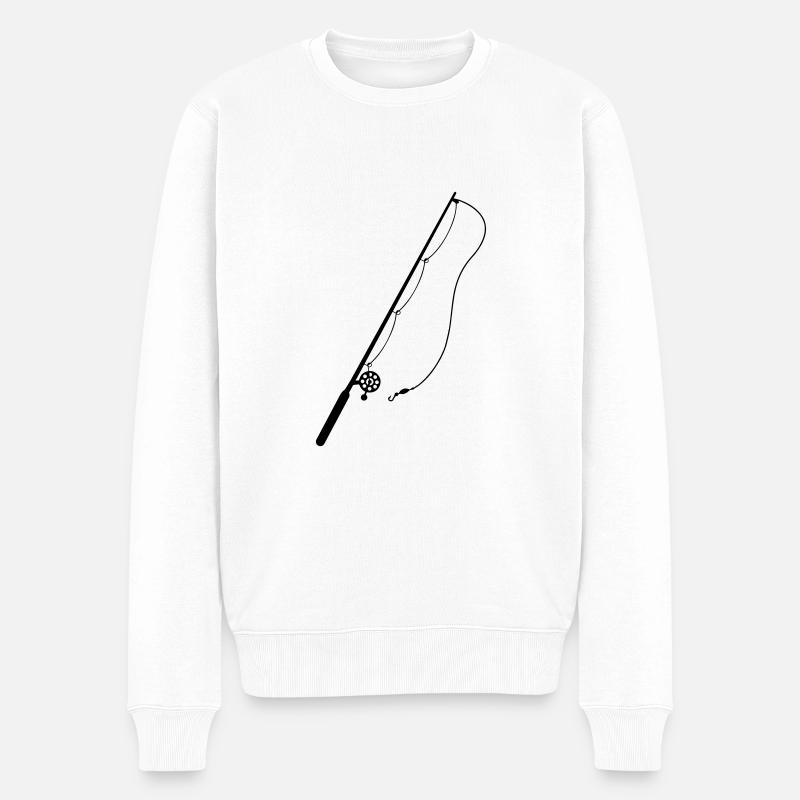 ANGELN - Männer Premium Bio Pullover - Weiß