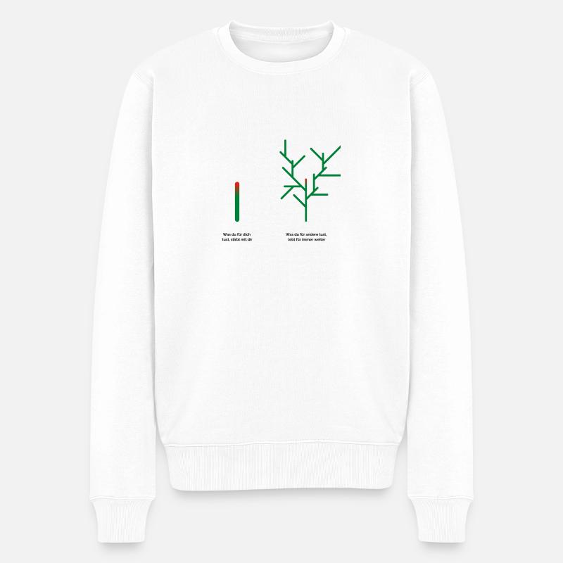 Was machst du? - Männer Premium Bio Pullover - Weiß