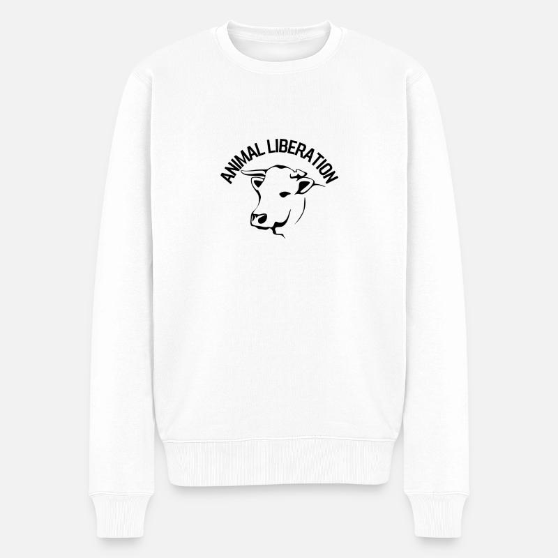 Vache de libération animale - Pull Premium bio Homme - blanc
