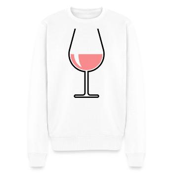 XRoséweinglas Bauchig Offen (Roséwein / Wein / 2C) - Männer Premium Bio Pullover - Weiß - Vorne - Thijin (182cm)
