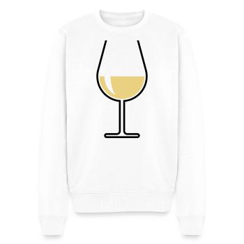 XWeißwein Glass Belly Open (White Wine / Wine / 2C) - Men's Premium Organic Jumper - white - Front - Thijin (182cm)