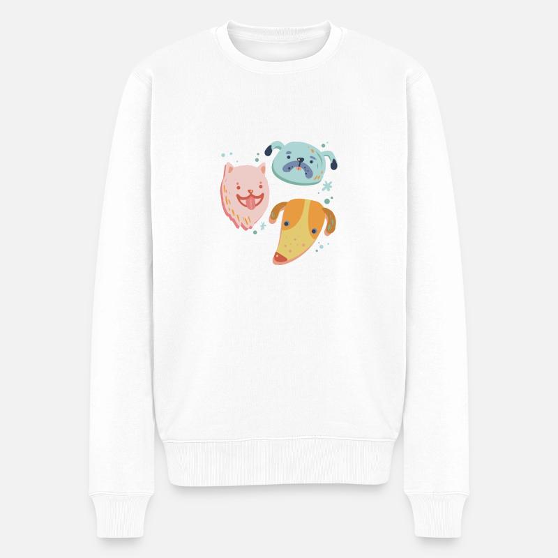 Hund - Männer Premium Bio Pullover - Weiß