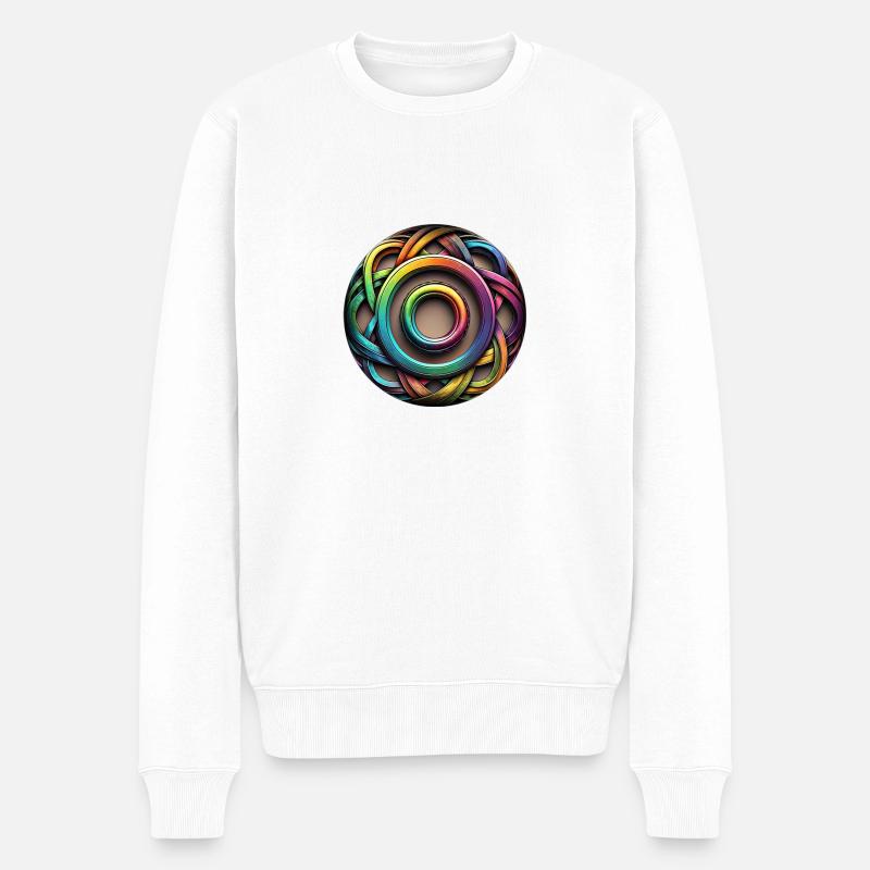 Regenbogen Farben Elemente Knoten - Männer Premium Bio Pullover - Weiß
