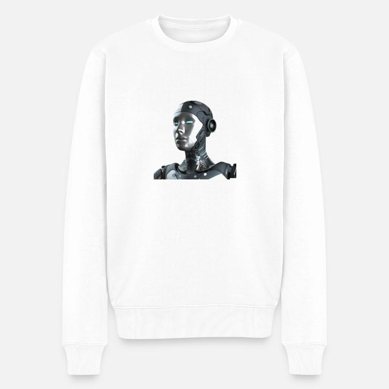 Roboter - Männer Premium Bio Pullover - Weiß