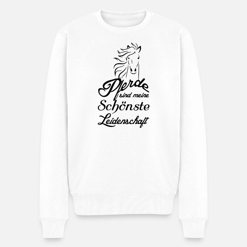 Pferde Pferd Reiten Reiter Liebe Geschenk - Männer Premium Bio Pullover - Weiß