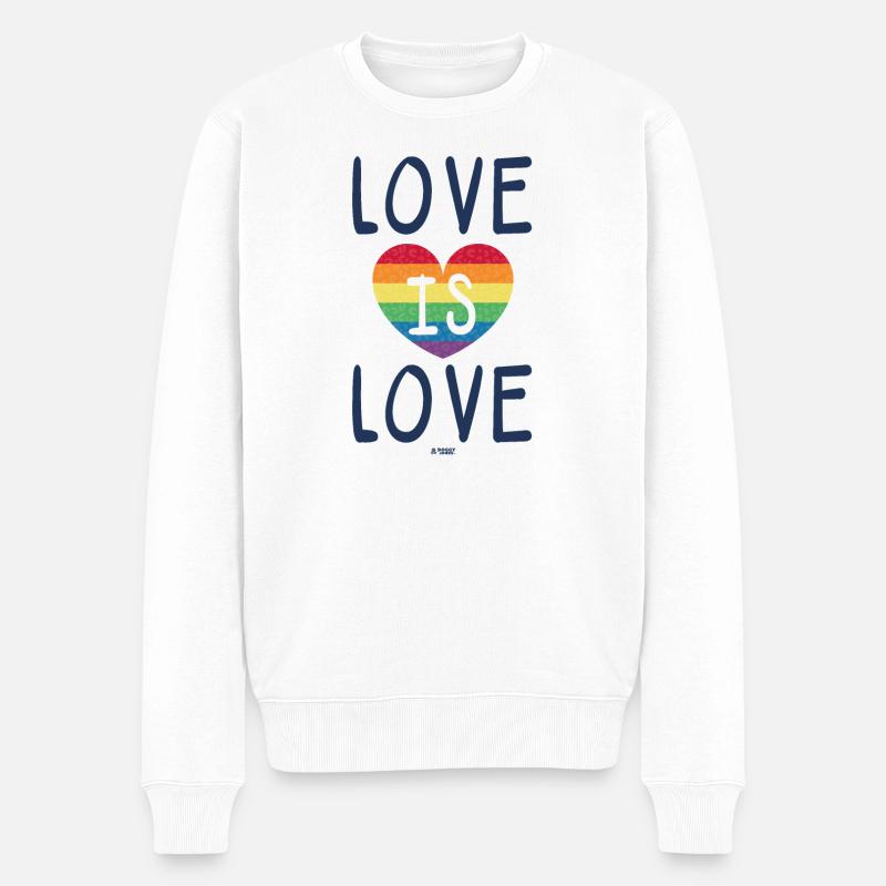 Liebe ist Liebe - Männer Premium Bio Pullover - Weiß