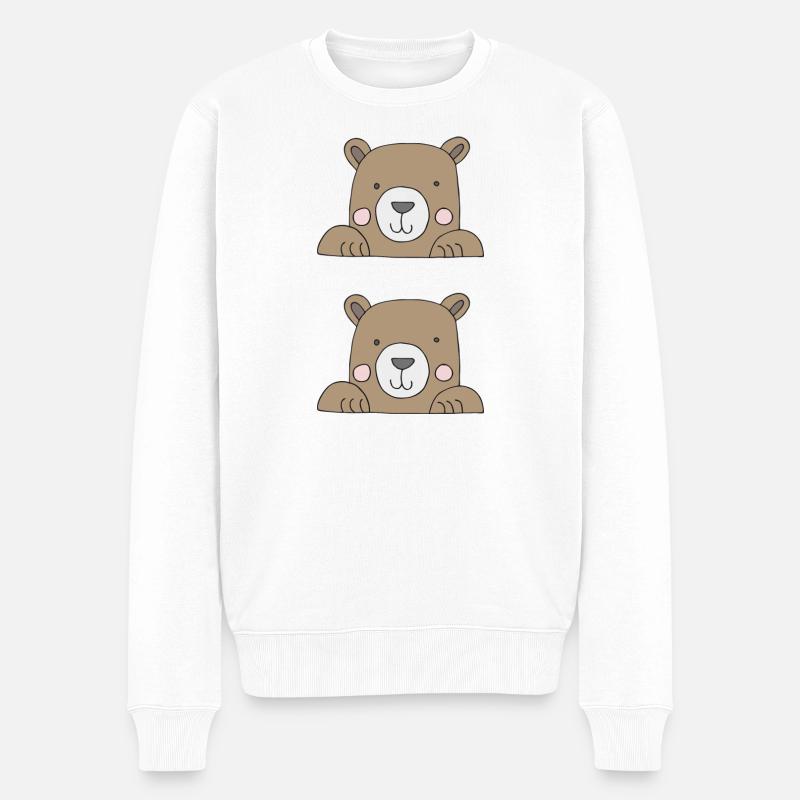 bären im Doppelpack - Männer Premium Bio Pullover - Weiß