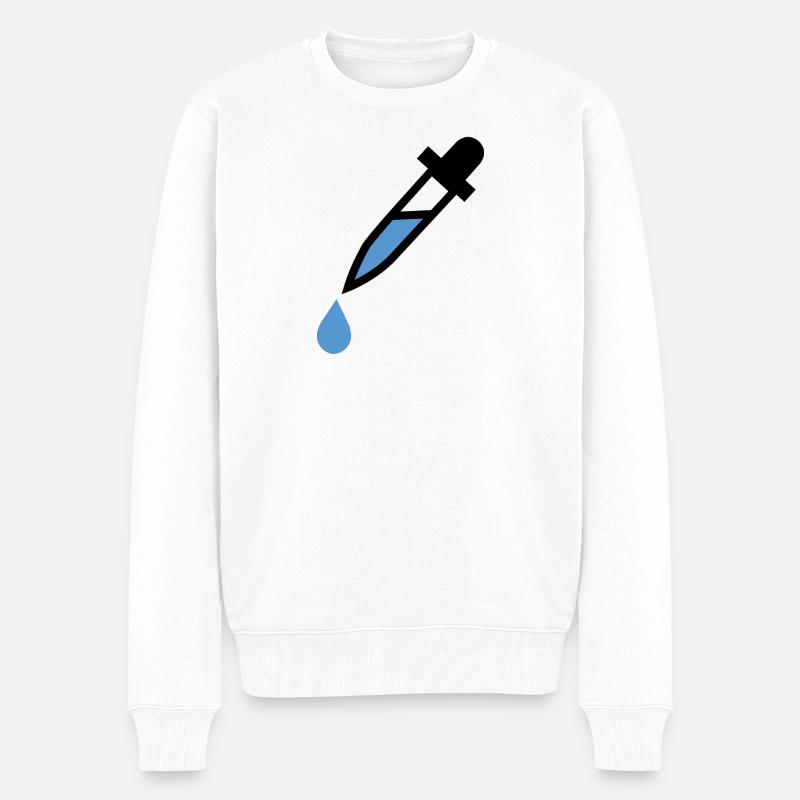 Pipette dropping glass Dosierung - Männer Premium Bio Pullover - Weiß