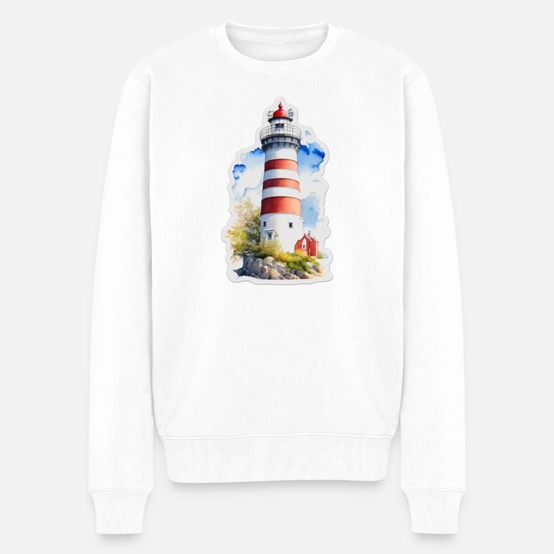 Phare - Pull Premium bio Homme - blanc