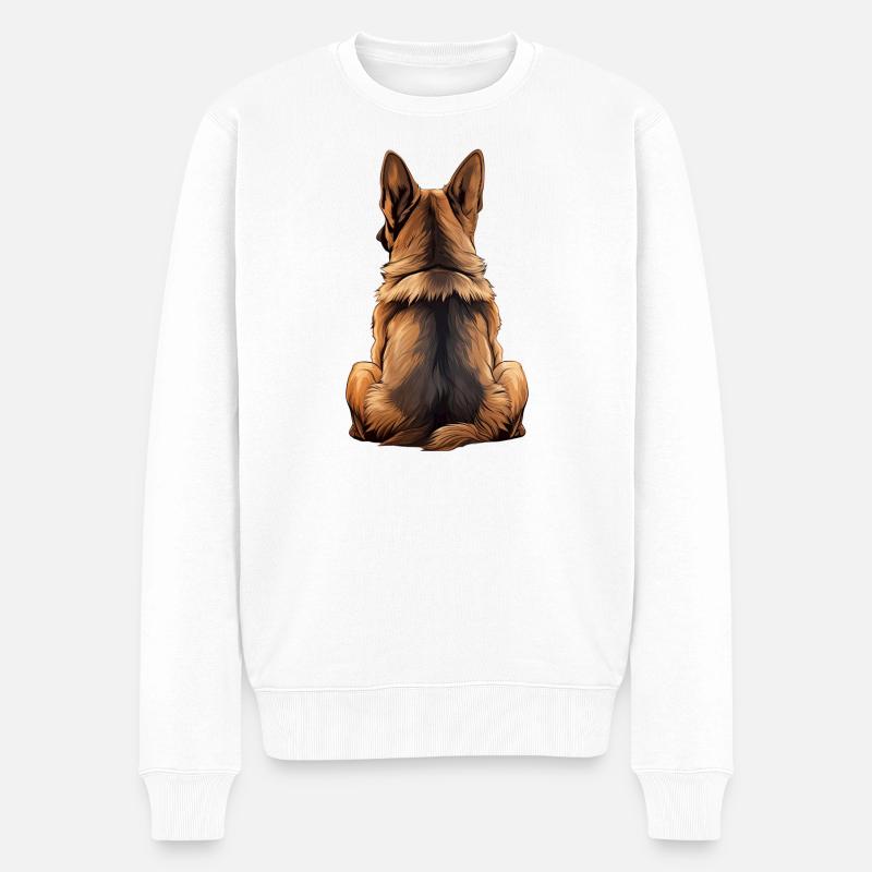 Deutscher Schäferhund - Männer Premium Bio Pullover - Weiß