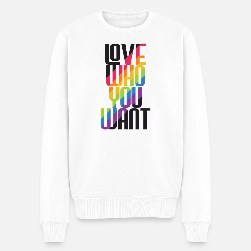 LGBT Pride Month - Liebe wen du willst - Männer Premium Bio Pullover - Weiß