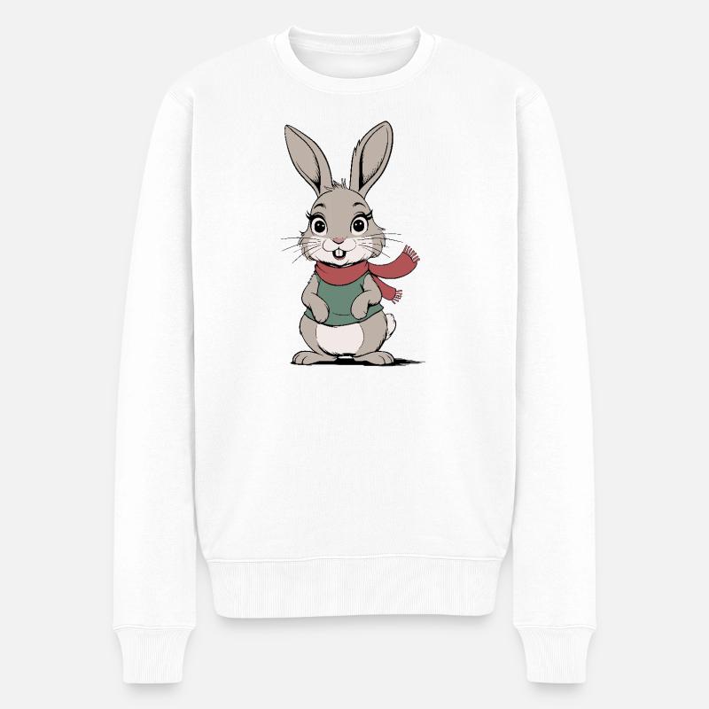Süßer Hase - Männer Premium Bio Pullover - Weiß