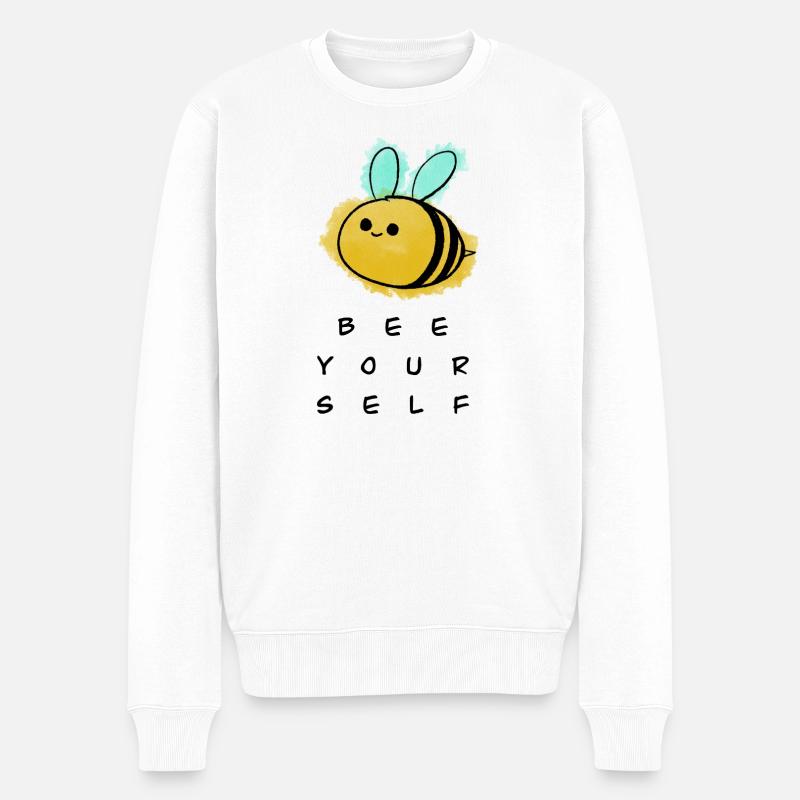Bee yourself - Männer Premium Bio Pullover - Weiß