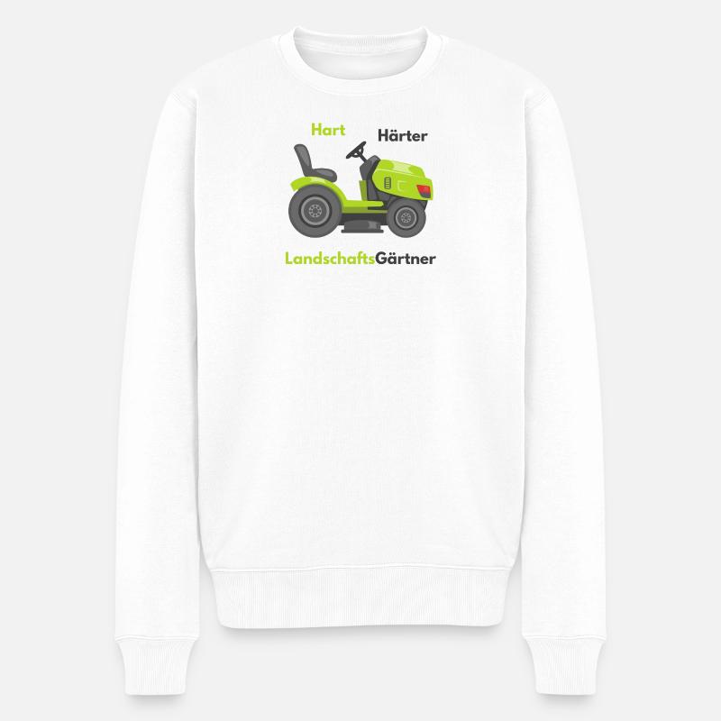 Hart Härter Landschaftsgärtner - Männer Premium Bio Pullover - Weiß