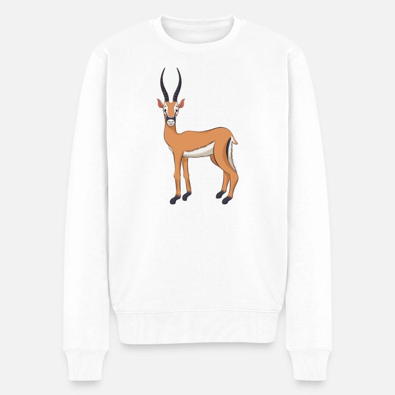 Antilope - Männer Premium Bio Pullover - Weiß