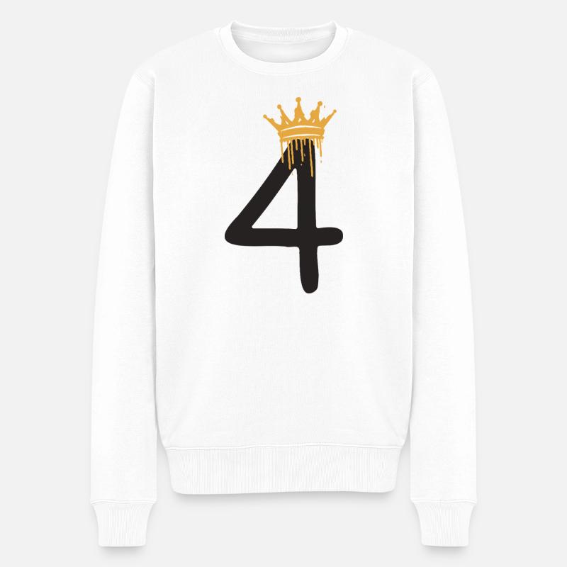 4 - Männer Premium Bio Pullover - Weiß