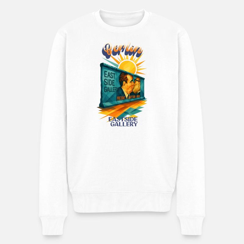 Berlin - EAST-SIDE GALLERY - Urban Retro Dreams - Männer Premium Bio Pullover - Weiß