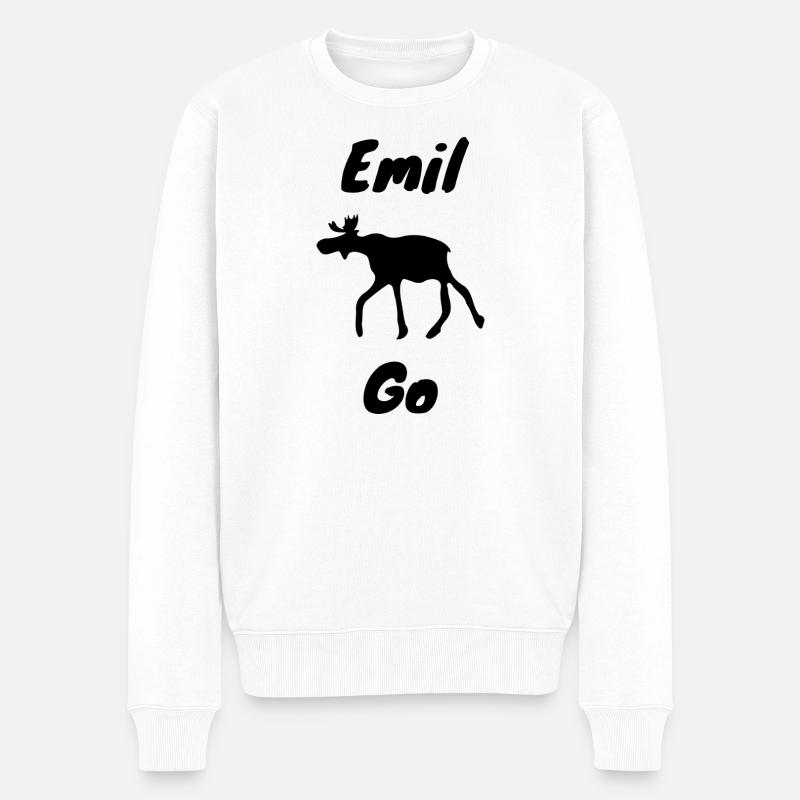 Emil der Elch - Männer Premium Bio Pullover - Weiß