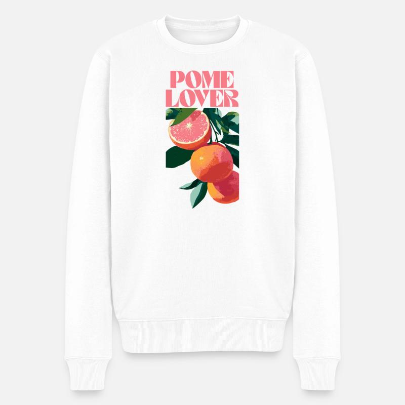 Pomelo Lover Botanisches Design - Männer Premium Bio Pullover - Weiß