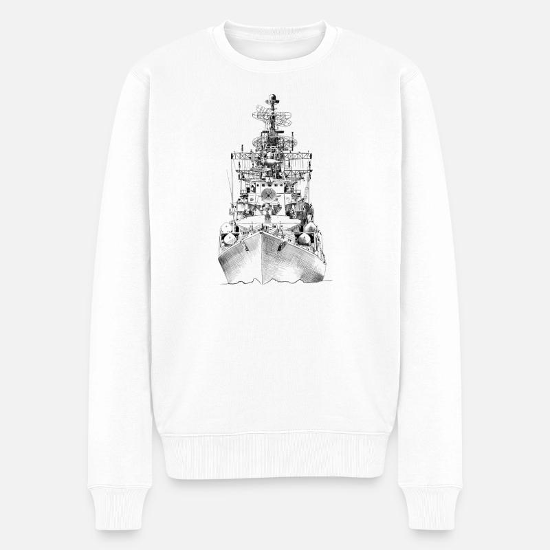 Schiff  - Männer Premium Bio Pullover - Weiß