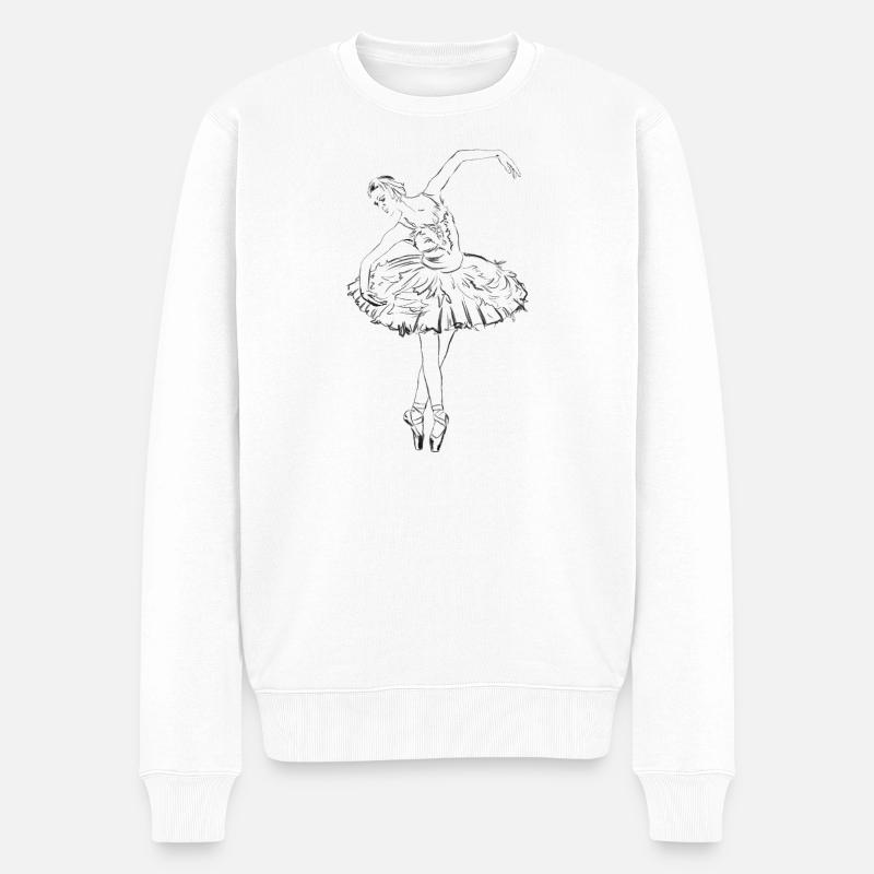 Ballett - Männer Premium Bio Pullover - Weiß
