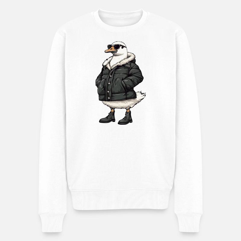 Gans Cool Winter - Männer Premium Bio Pullover - Weiß