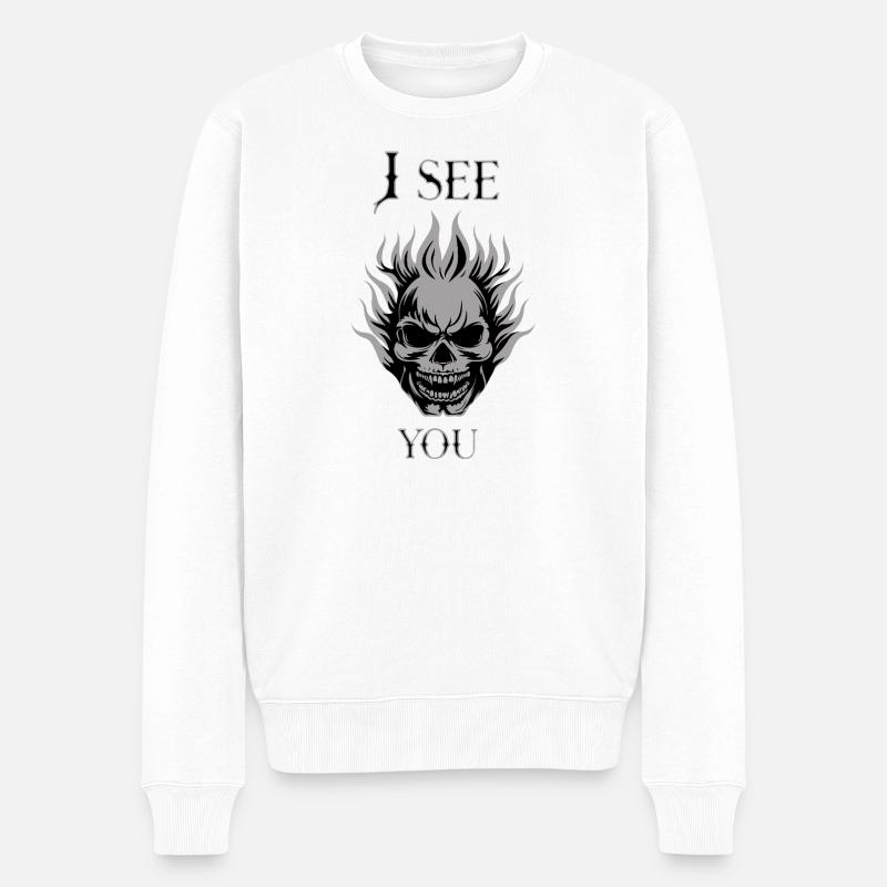 I See you  - Männer Premium Bio Pullover - Weiß