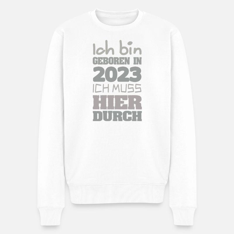 Né en 2023 Commencez - Pull Premium bio Homme - blanc