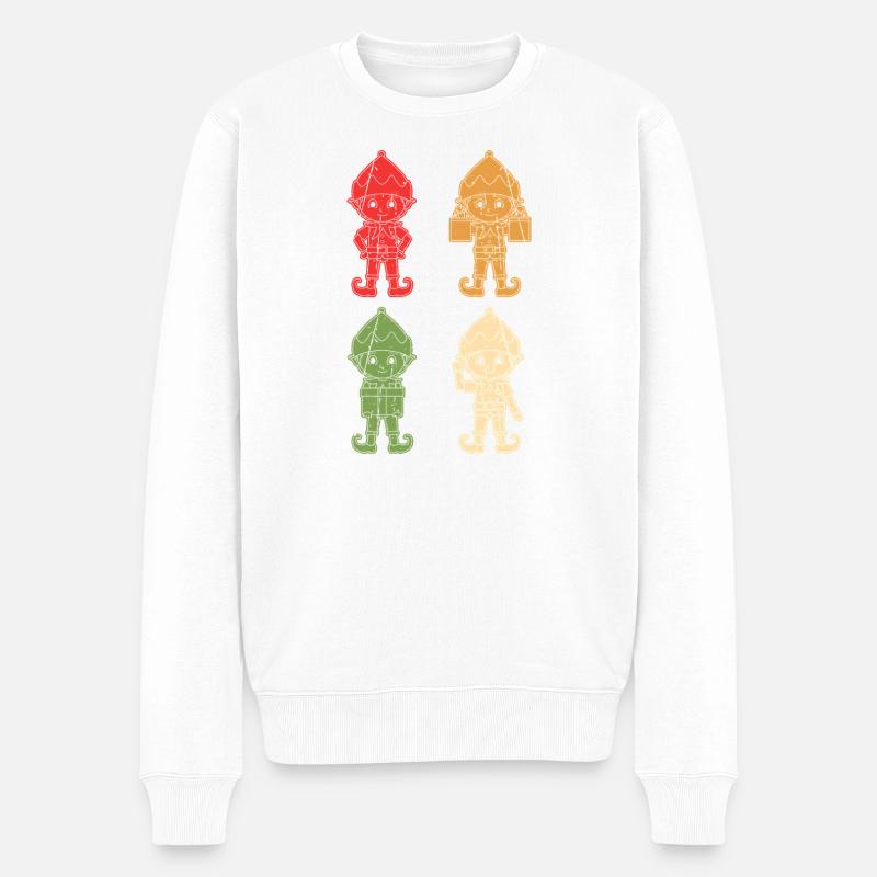 Weihnachtsmann Weihnachtself Weihnachten - Männer Premium Bio Pullover - Weiß