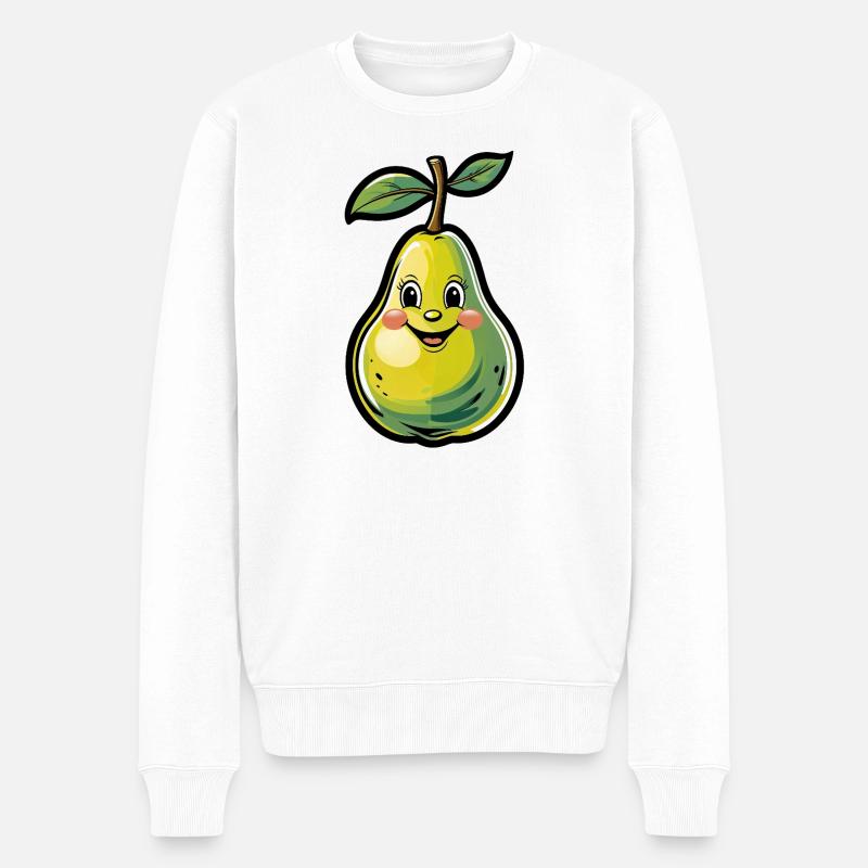 Dessin animé Joyeuse Poire - Pull Premium bio Homme - blanc