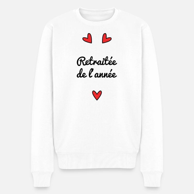 RETRAITEE. RETRAITE. BONNE RETRAITE - Pull Premium bio Homme - blanc